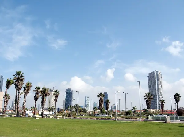 Tel Aviv panoráma Charles Clore Park 2009 — Stock Fotó