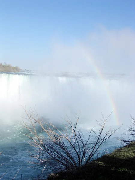 Niagara kanadensiska Falls och regnbåge maj 2003 — Stockfoto