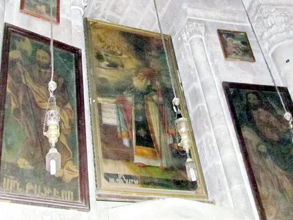 Jérusalem Saint-Sépulcre Iconostas près de la chapelle de la Division de Ra — Photo