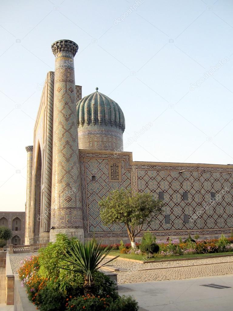 Samarkand Registan the Sher-Dor Madrasah at sunset 2007