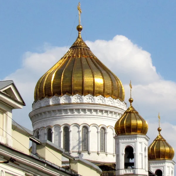 Moskva Kristus Frälsarens katedral kupoler 2011 — Stock fotografie
