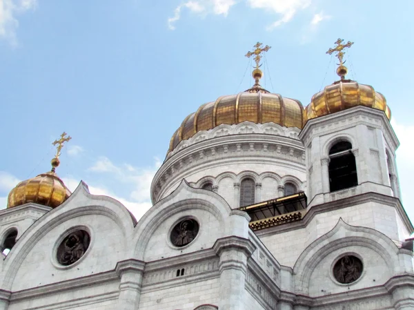 Moscou Cathédrale du Christ Sauveur les dômes soir 2011 — Photo