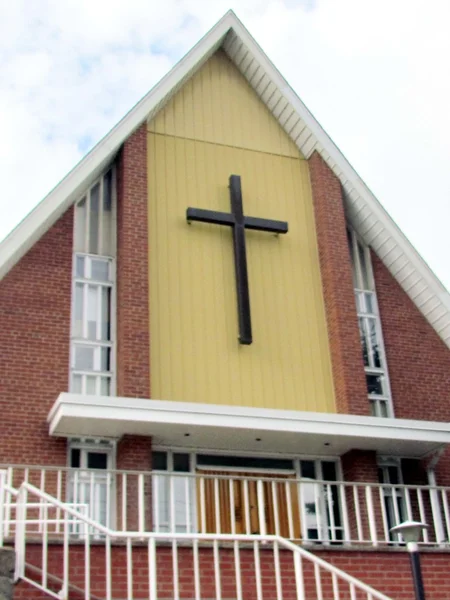 Façade de l'église mennonite du village de St Jacobs 2013 — Photo