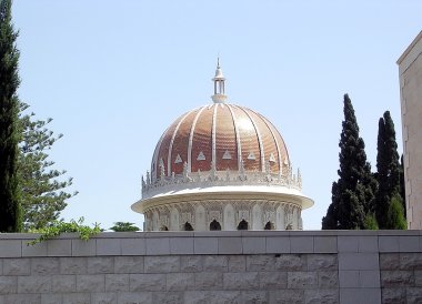 Haifa Bahai bahçeleri altın kubbesi 2003
