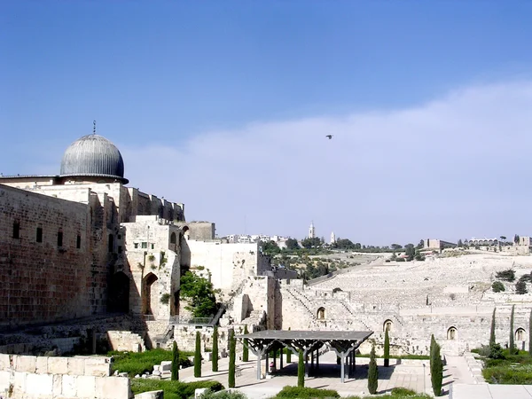 Mesquita de Jerusalém Al-Aqsa e Monte das Oliveiras 2005 — Fotografia de Stock