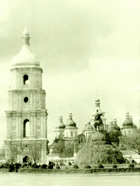 Kiev vista da Praça em frente a Santa Sofia 1964 — Fotografia de Stock