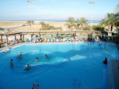 Ein Gedi havuzu Dead Sea beach 2010 yakınındaki