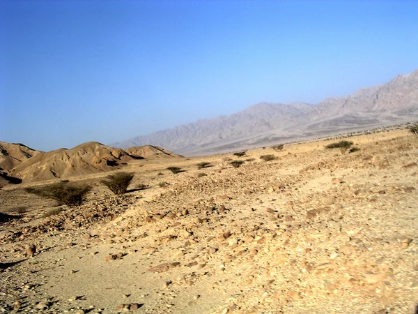 Eilat Arava woestijn in de voorkant van de bergen 2005 — Stockfoto