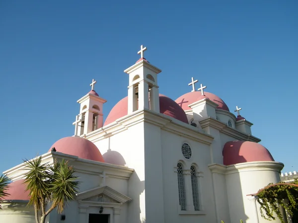 Kapernaum Greek Orthodox Church domes 2010 — Stock Photo, Image