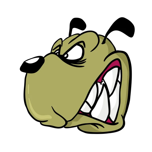 Wütender Hund Cartoon-Illustration isoliert auf weiß — Stockvektor