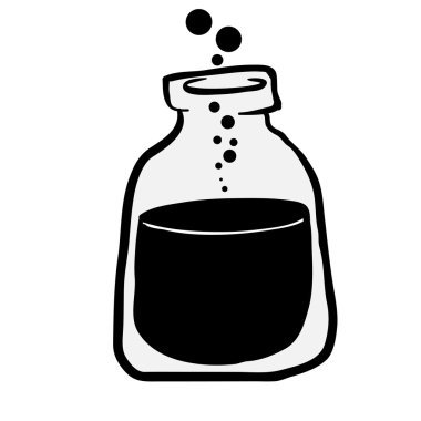 şişe karikatür doodle izole üzerinde beyaz