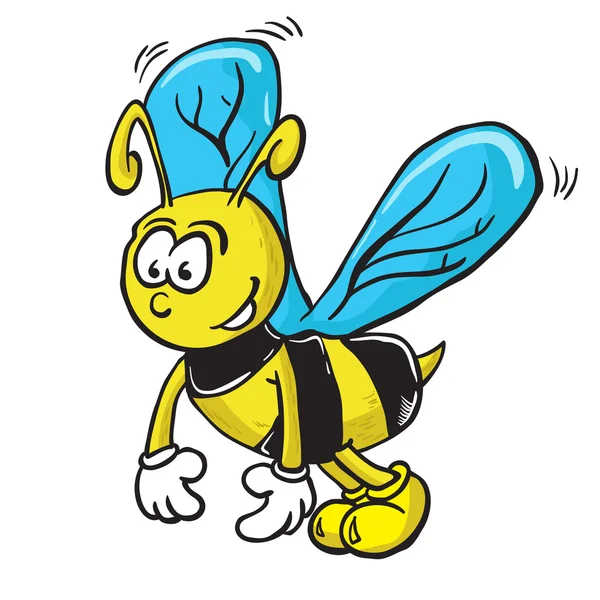 Ілюстрація бджолиного мультфільму ізольована на білому — стоковий вектор