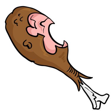 tavuk bacağı çizgi film illüstrasyon