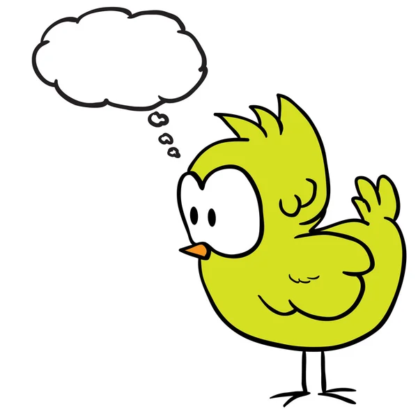 Pollo con dibujos animados burbuja pensamiento — Vector de stock