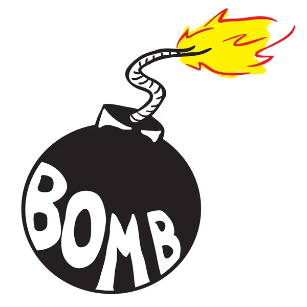 Cartoon Illustration Bombe isoliert auf weiß — Stockvektor