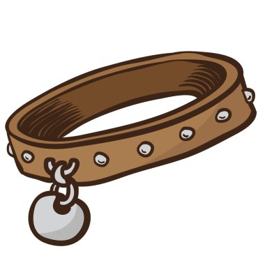 köpek tasması çizgi film illüstrasyon izole beyaz