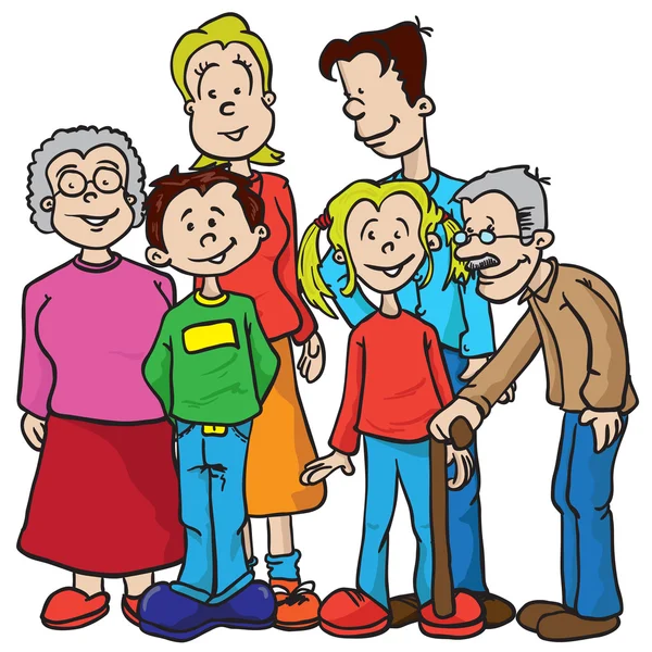 Familjen cartoon illustration — Stock vektor