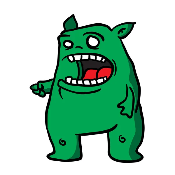 Groene monster 1 — Stockvector