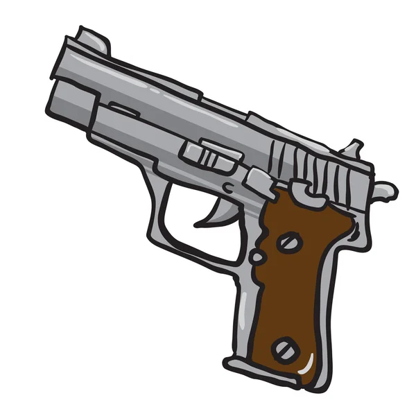 Ilustración de dibujos animados pistola aislado en blanco — Vector de stock
