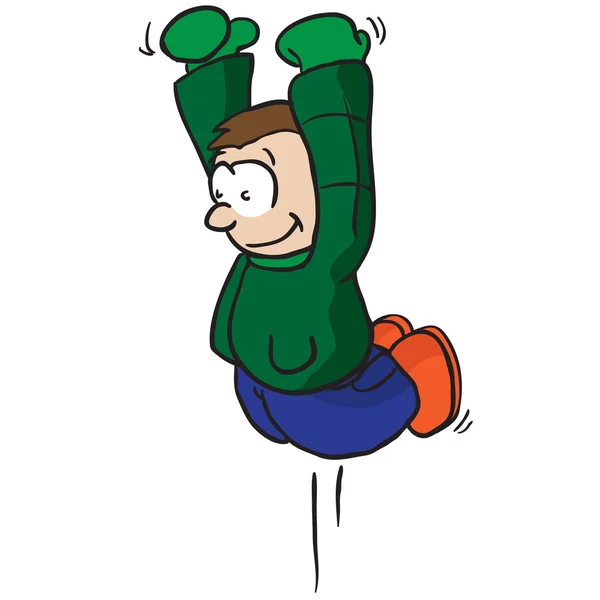 Ilustración de dibujos animados salto niño — Vector de stock