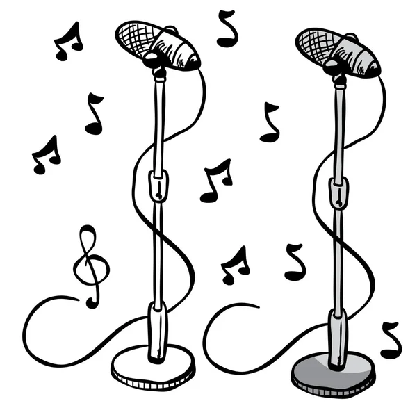 Microphone on a stand — Stock Vector