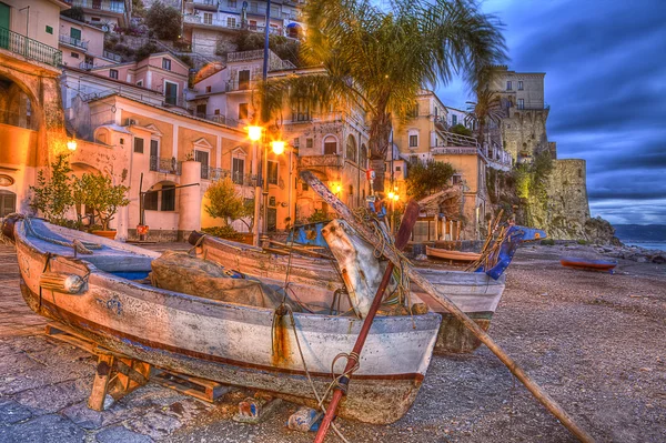 Cetara visserij dorp amalfi kust zonsopgang — Stockfoto