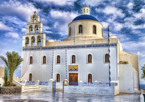 Chiesa di Panagìa Platsani Oia paese Santorini isola di Cyclad Foto Stock Royalty Free