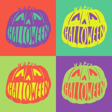 Happy Halloween. Poster, card, background or invitation in the style of Warhol clipart