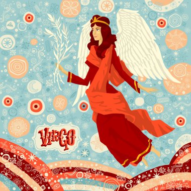 Astrolojik burç Başak. Burç işaretleri bir dizi parçası. Vektör çizim.