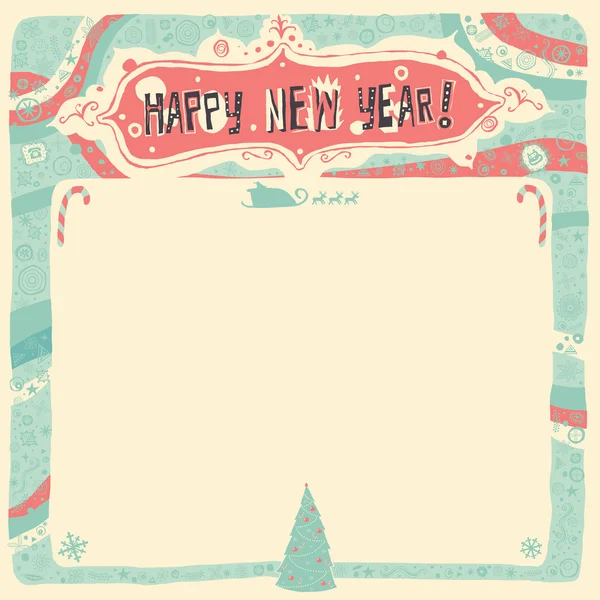 Feliz Año Nuevo Tarjeta de felicitación, invitación, cartel o fondo. Ilustración vectorial . — Vector de stock