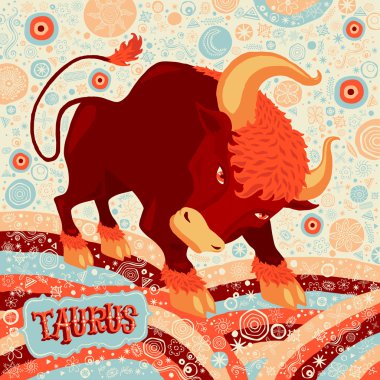 Astrological zodiac sign Taurus. Part of a set of horoscope signs. Vector illustration. clipart