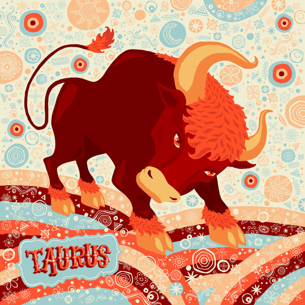 Astrological zodiac sign Taurus. Part of a set of horoscope signs. Vector illustration.
