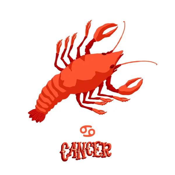 Signe astrologique du zodiaque Cancer. Ça fait partie d'un ensemble de signes horoscopiques. Illustration vectorielle isolée sur fond blanc . — Image vectorielle