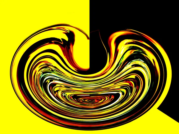 Spirale si muove su sfondo nero e giallo — Foto Stock