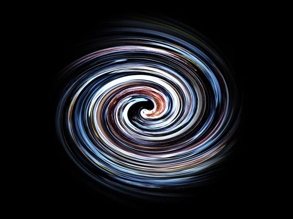 Spirale se déplace sur un fond noir — Photo