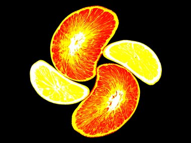 turuncu, siyah arka plan ağaç kavunu