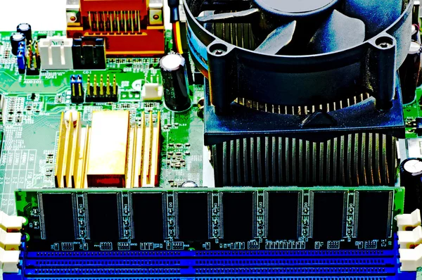 Computer motherboard random access memory — Stock Photo, Image