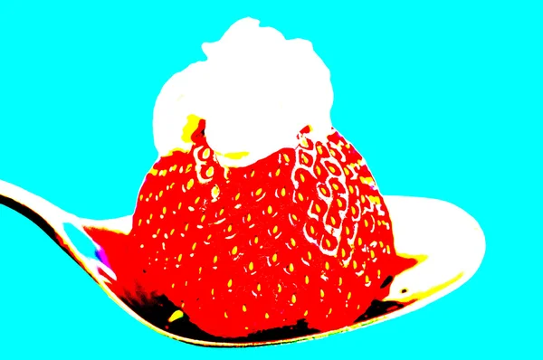 Strawberry with cream — Stock Photo, Image