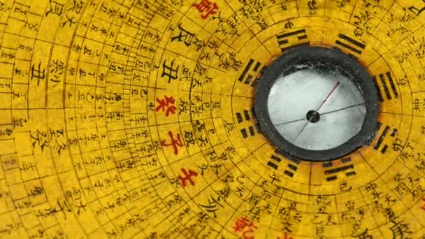 Feng shui kompass i en tur tabell — Stockvideo