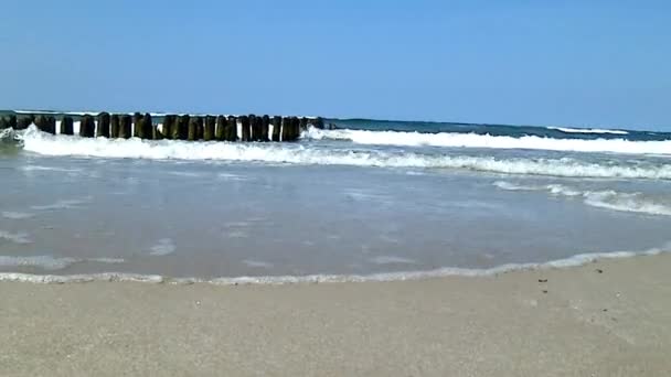 Strand aan de Oostzee in Polen — Stockvideo