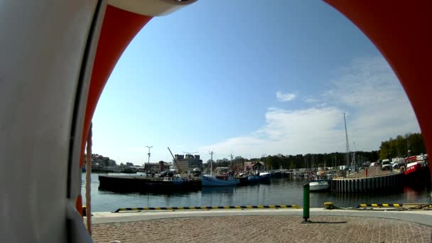 Fiske hamnen i Ustka, Poland — Stockvideo