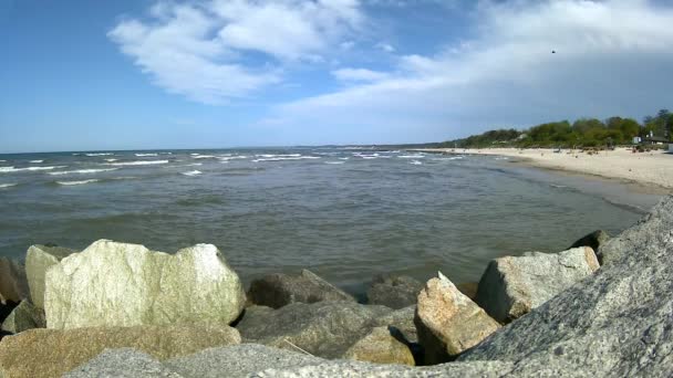 Strand vid Östersjön i Polen — Stockvideo