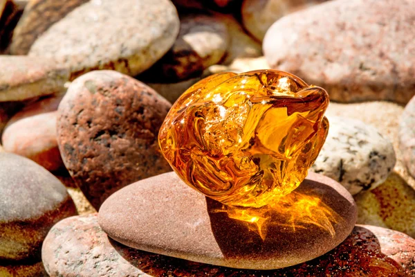 Amber on a beach of the Baltic Sea — Stock Photo, Image