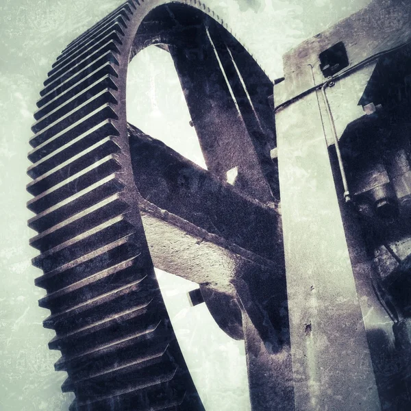 Gear-wheel of a big old press — Stock Photo, Image