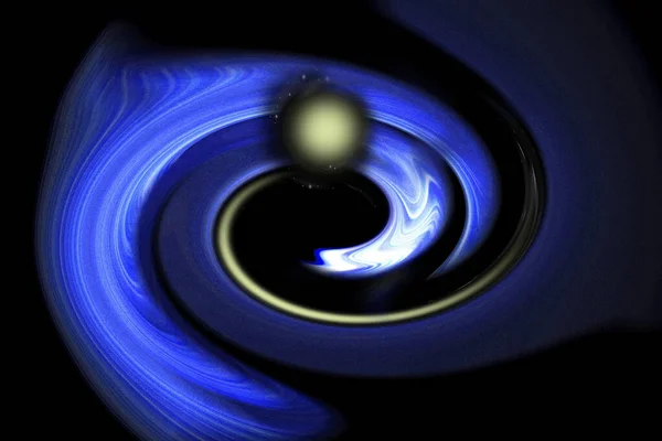 星のある惑星はブラックホールに落ち — ストック写真