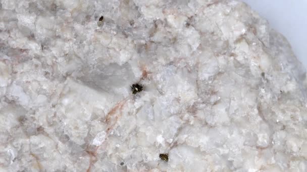 Kalsit Karbonat Minerali Döner Masa Üzerinde Donsbach Madeni — Stok video