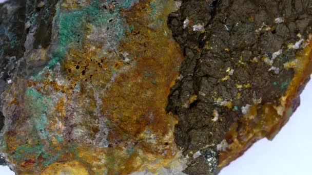 Pieza Pandilla Con Mineral Cobre Mina Neue Constanze Eisemroth Mesa — Vídeo de stock