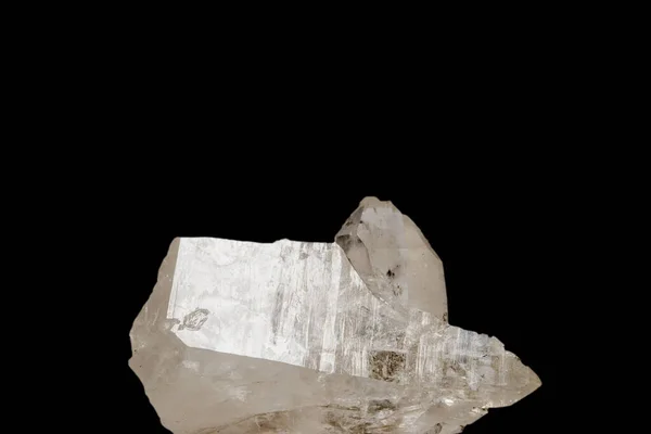 Rock Crystal Gemstone Cut Out Black Background — Stock Photo, Image