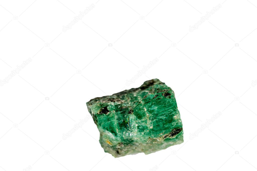 emerald on a white background