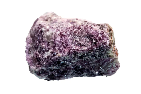 Lepidolite Closup Dari Mineral Dipotong Pada Latar Belakang Putih — Stok Foto